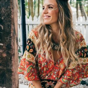 SPELL & the Gypsy Collective Lolita in Campfire Cutout Maxi Dress S